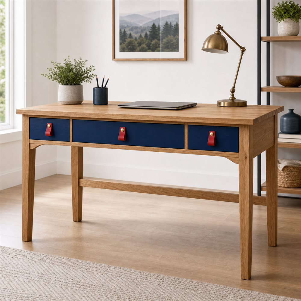 Patriot writing desk in a warm oak finish